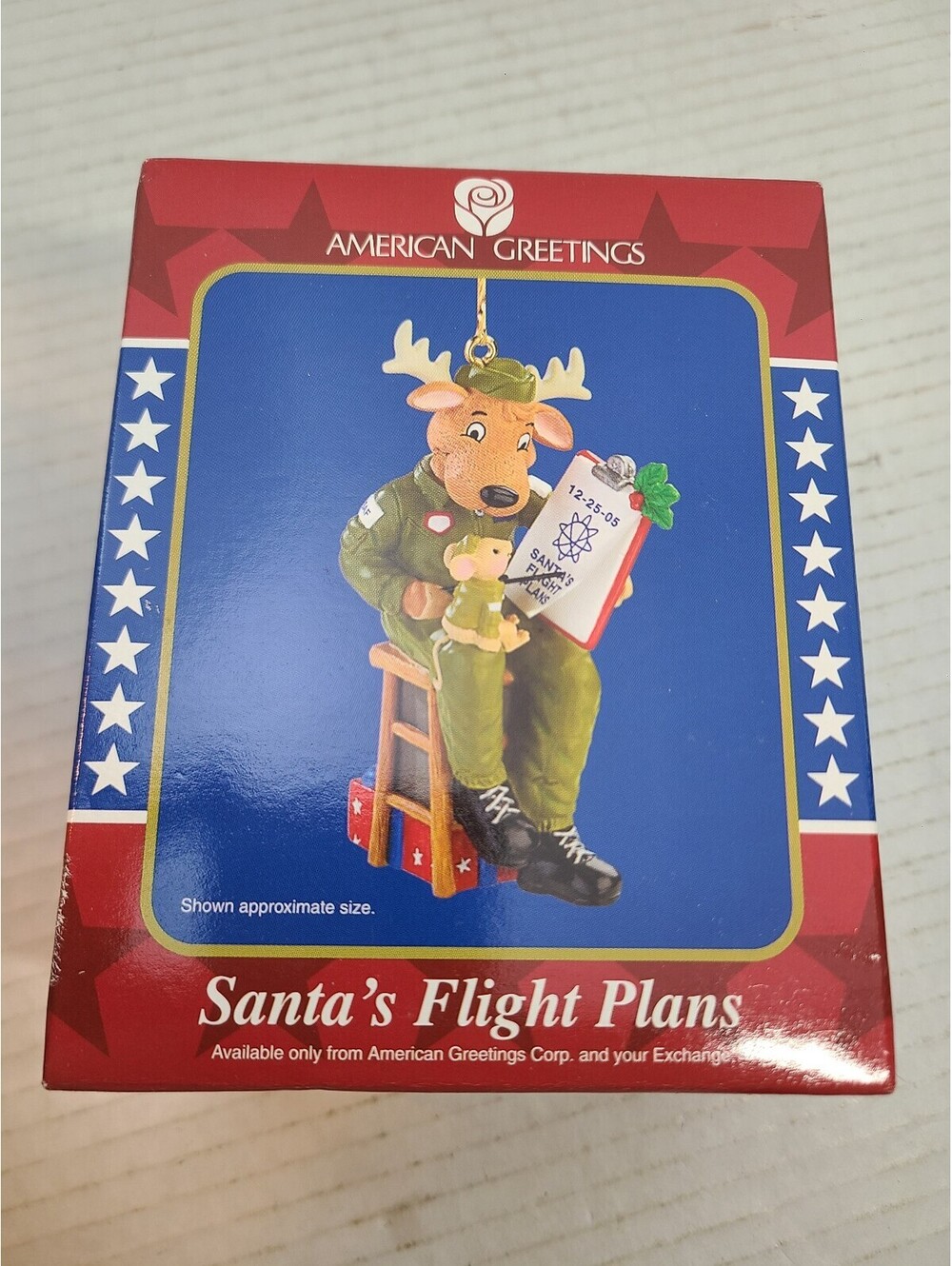 Santa's Flight Plans American Greetings 10th Anniv. Christmas Ornament Military